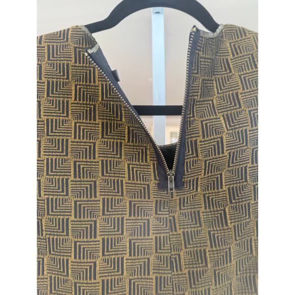 Cotelac France Shift Dress Gold and Black Size S Designer - Picture 11 of 12